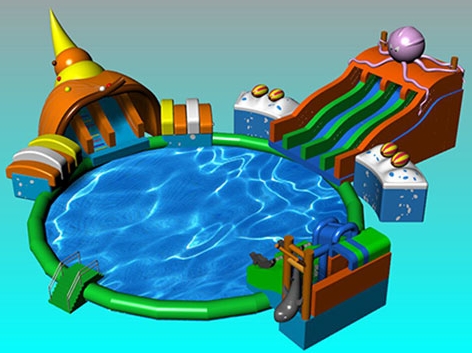 Inflatable water park with pool for sale in Beston